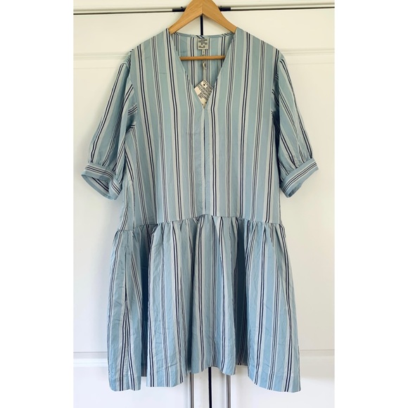 Baum Und Pferdgarten Dress Andromeda Shift Blue Stripe Short Sleeved Size 40 / L - Picture 3 of 9